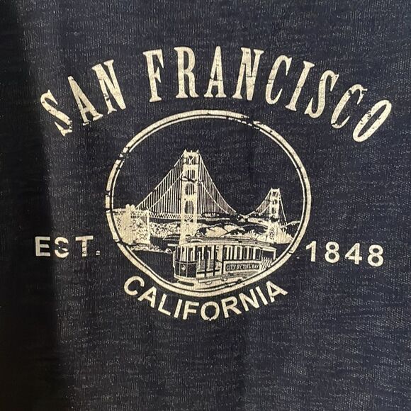 TEEMAX navy French terry “San Francisco” cropped top size Large - Picture 2 of 9